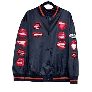 Coach X Tom‎ Wesselmann Souvenir Jacket Lips Black Women’s Size Large